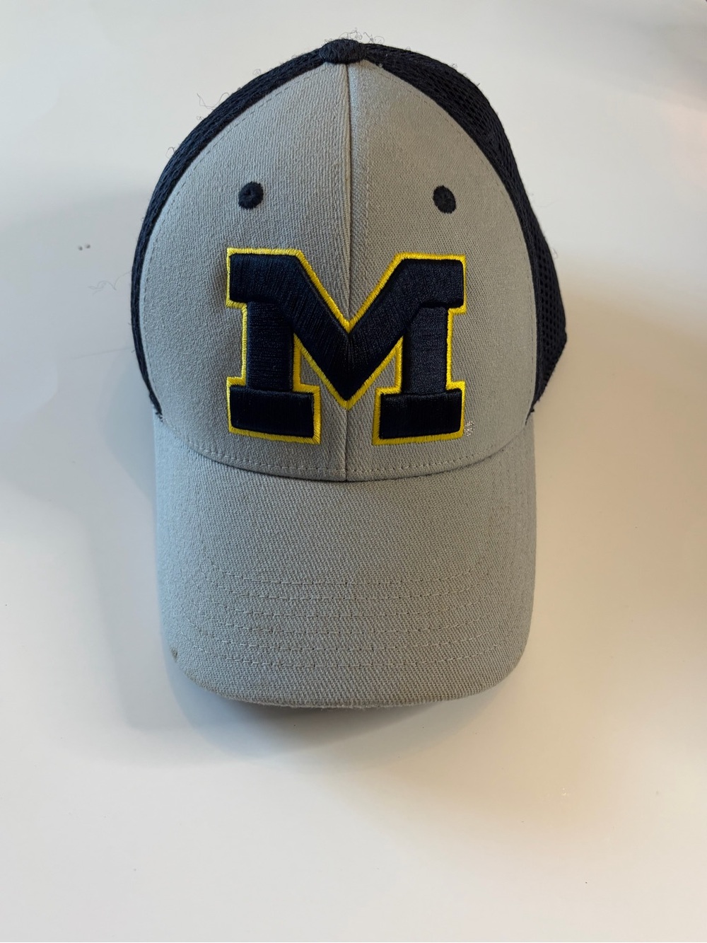 Michigan Wolverines Gray and Navy memory fit trucker Cap